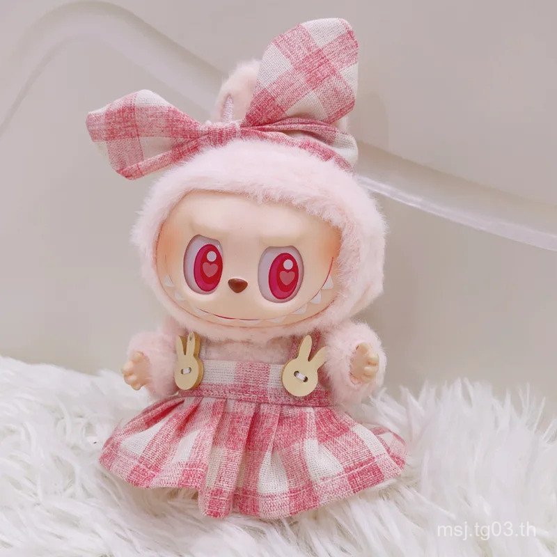 Lafufu 15 ซม./17 ซม.ตุ๊กตาเสื้อผ้านั่งปาร์ตี้สตรอเบอร์รี่ Tank Top กระโปรงจับคู่เจ้าหญิงรองเท้าสีขาว