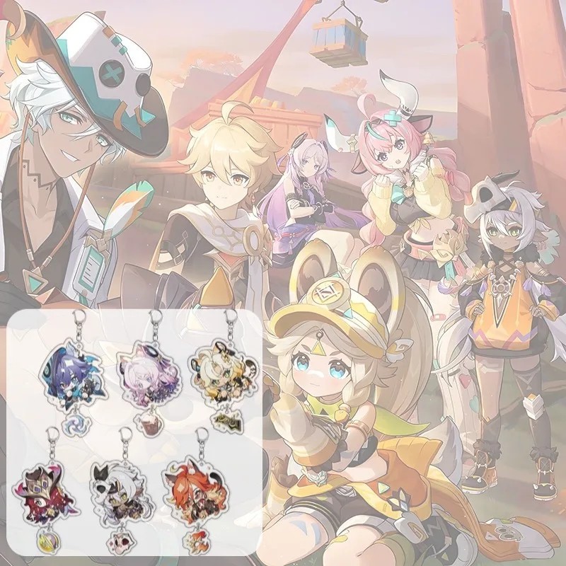 พวงกุญแจ Genshin Impact Natlan mica พิมพ์ 2 ด้าน Mvuika Xilonen Chasca Iansan Cistali chibi อะนิเมะร