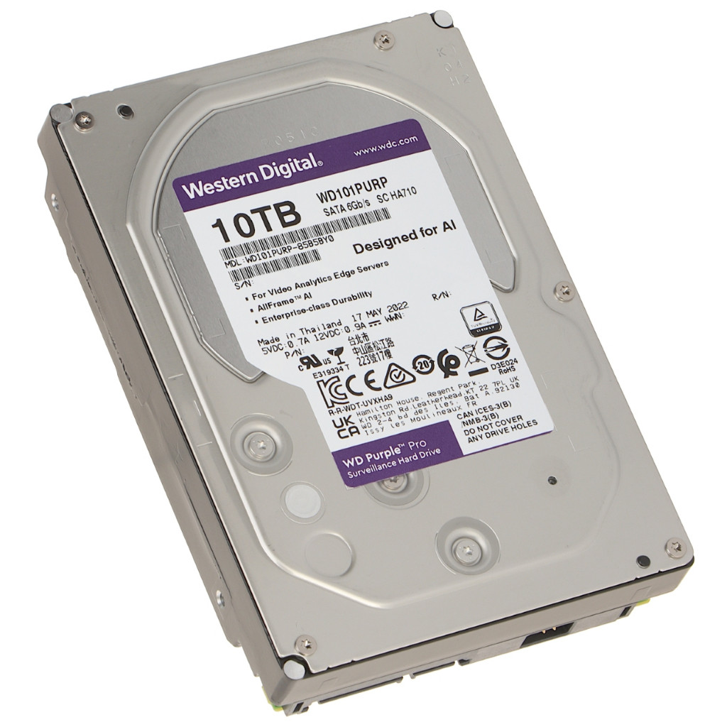 ใหม่ WD101PURP WD 10 TB 3.5" HDD WD PURPLE PRO 10TB 7200RPM SATA3 CCTV ยังไม่แกะถุง
