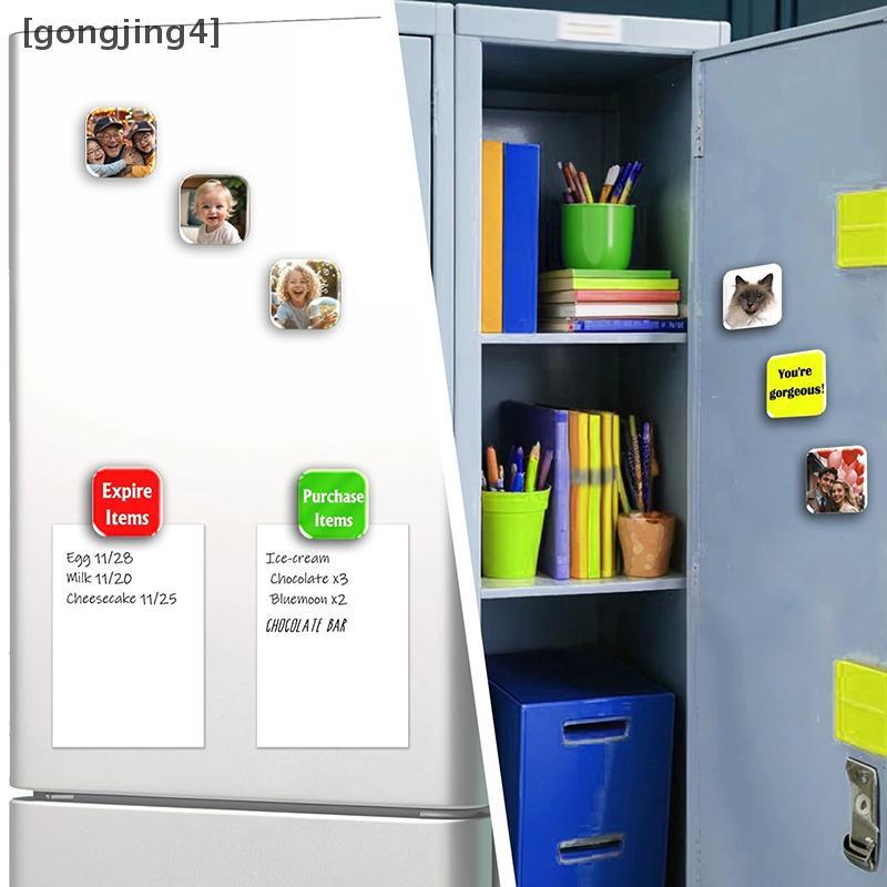 Gongjing4 2PCS DIY อะคริลิคตู้เย็นแม่เหล็ก nk ตู้เย็นสี่เหลี่ยมผืนผ้า Stier ห้องครัวตกแต่งสํานักงานว