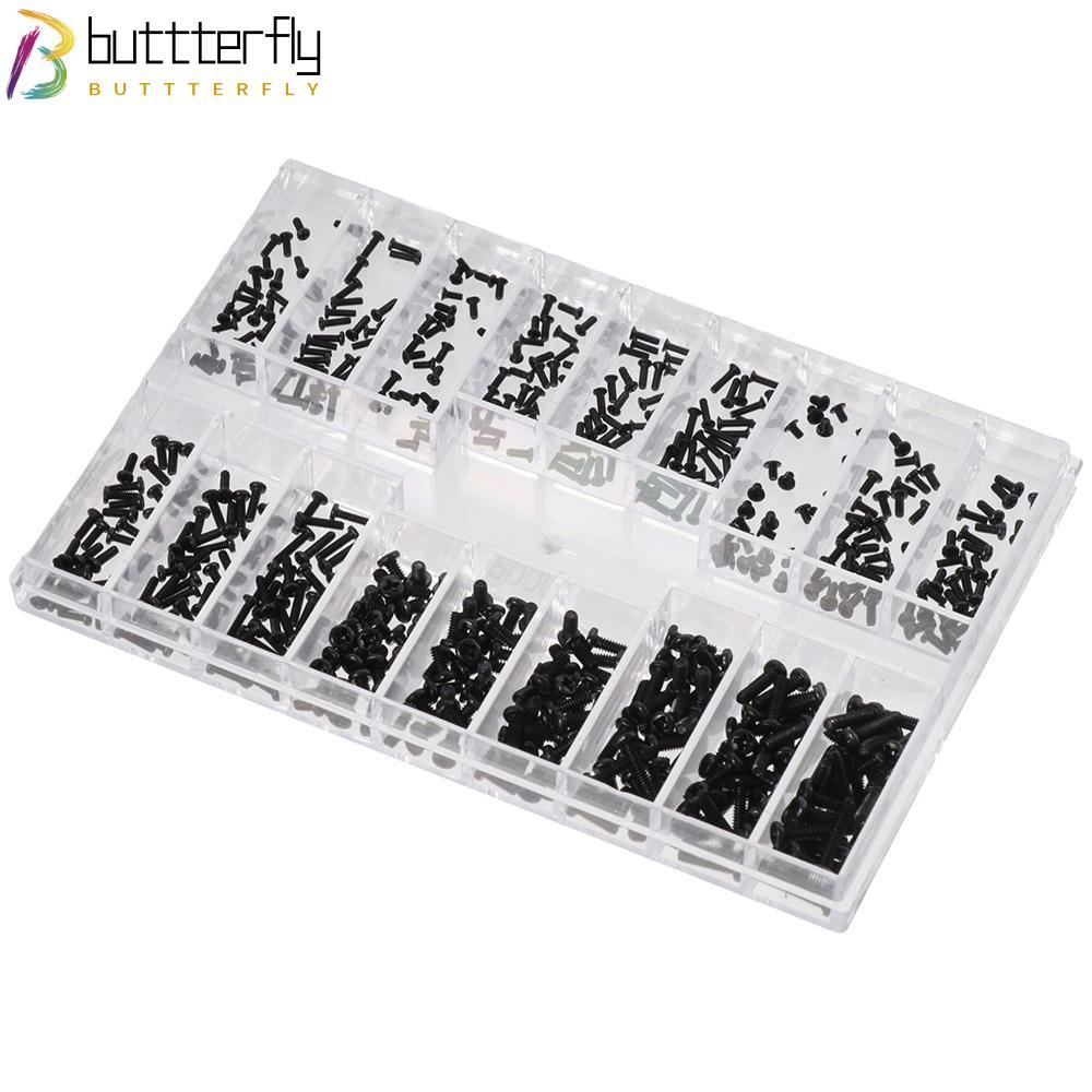 BUTTTERFLY Mini Screws Assortment Kit, M1.2 / M1.4 / M2.0 Stainless Steel Small Screws, Fixing Glass