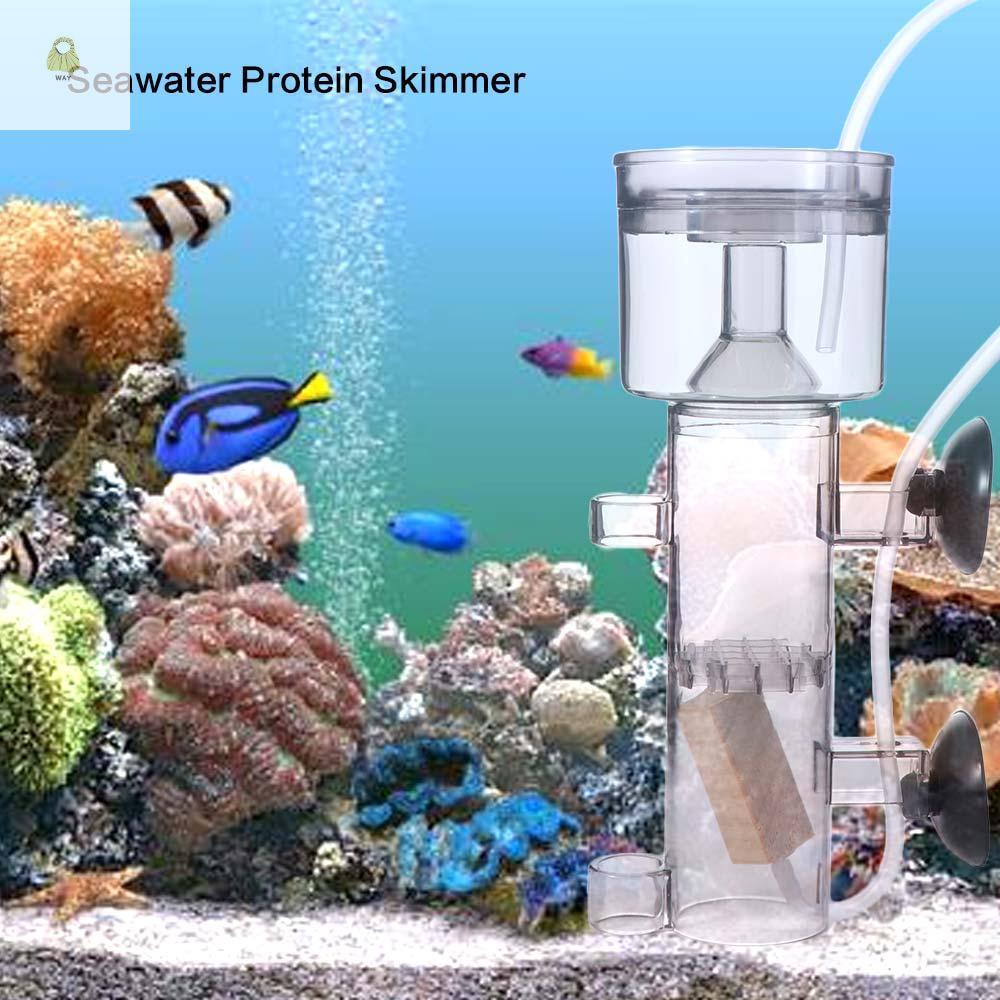 WAY Pneumatic Filter, ไม้ Air Stone ดูดถ้วย Aquarium โปรตีน Skimmer,ปฏิบัติพลาสติก Wall Mount Seawat