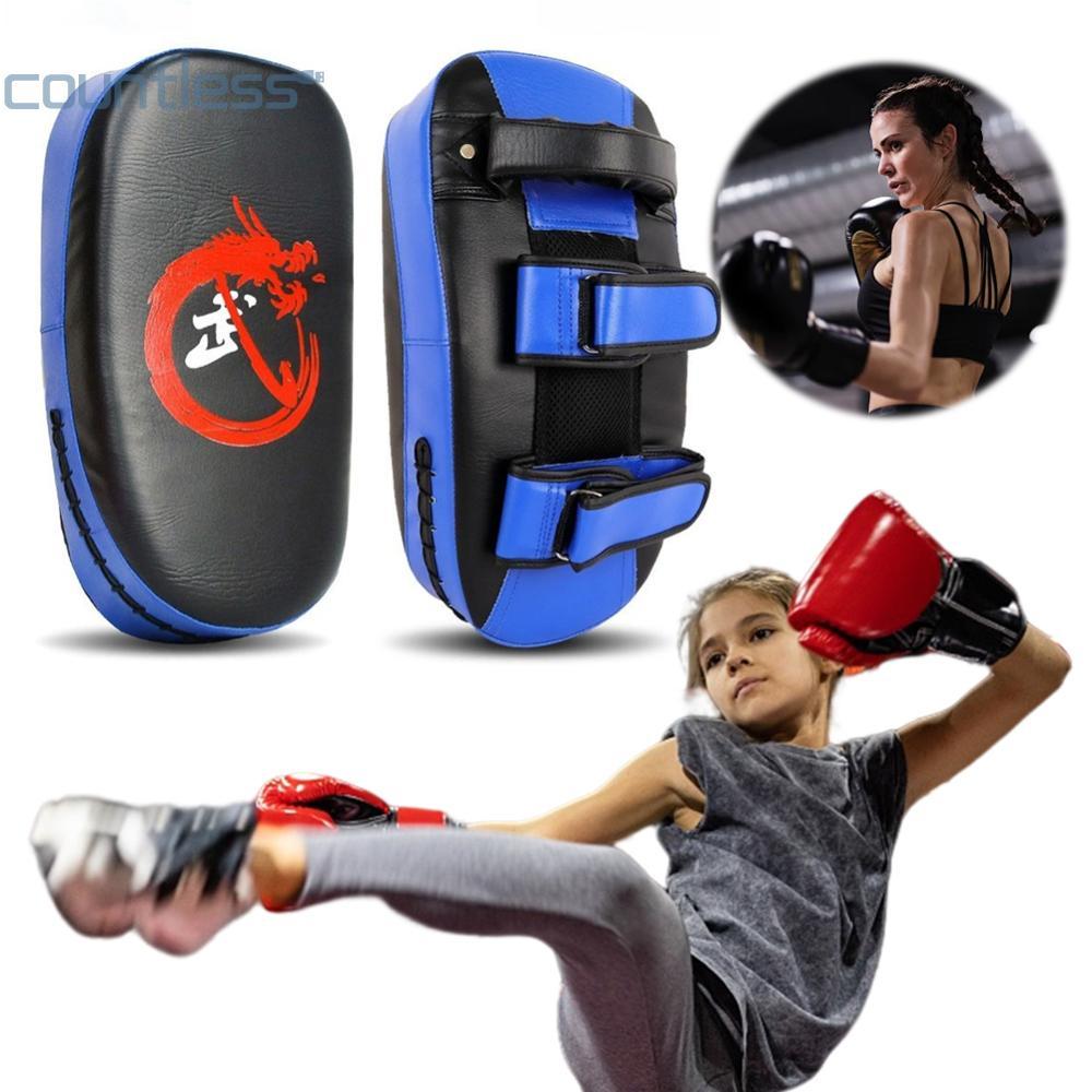 COD PU Leather Hand Foot Kicking Pad Bag Curved Muay Thai Pad Foot Target Pad