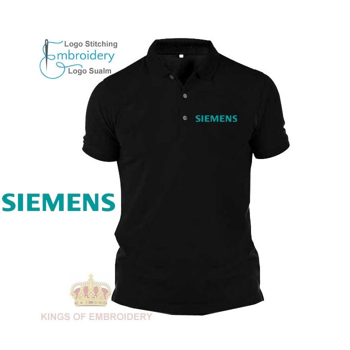 เย็บปักถักร้อย Sulam LOGO POLO เสื้อยืดสําหรับผู้ชายและ WOMRN UNIFORM STAFF ผ้าฝ้าย 100% Siemens