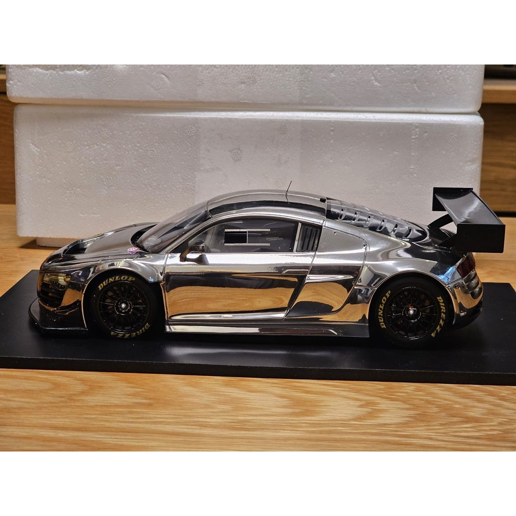 $㊋1/18 Audi r8 lms ultra gt3 2012 ebbro Committee spark OEM 18 รถรุ่น Electroplating Silver ทําความส