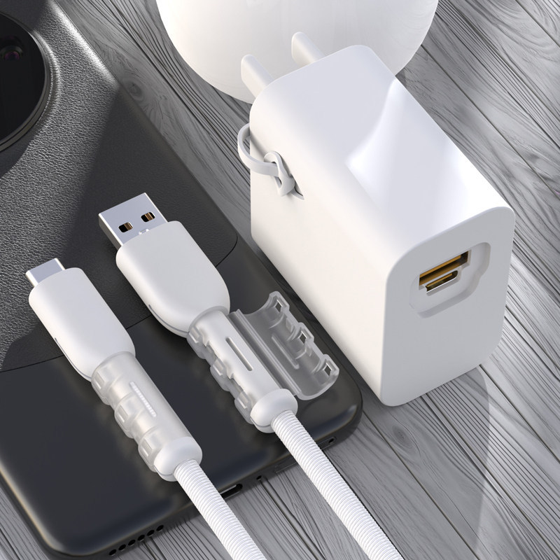เคสป้องกันสายเคเบิลข้อมูลเหมาะสําหรับ Huawei mate60pro Charger Max88W ซิลิโคน Anti-Breaking Winding 