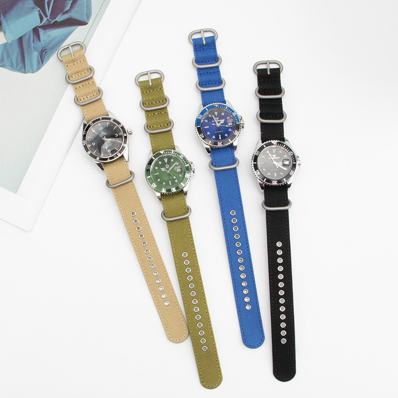 NATO One Army Green Canvas Strap สายนาฬิกาไนลอน NATO Canvas Retro Strap 18/20/22/24mm