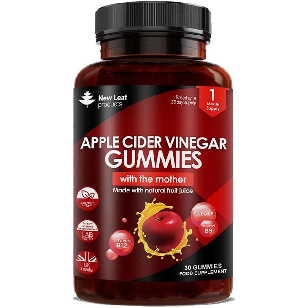 กัมมี่น้ําส้มสายชูหมักของ Apple Vegan With The Mother High Strength + Vitamin B12 Folate Pomegranate