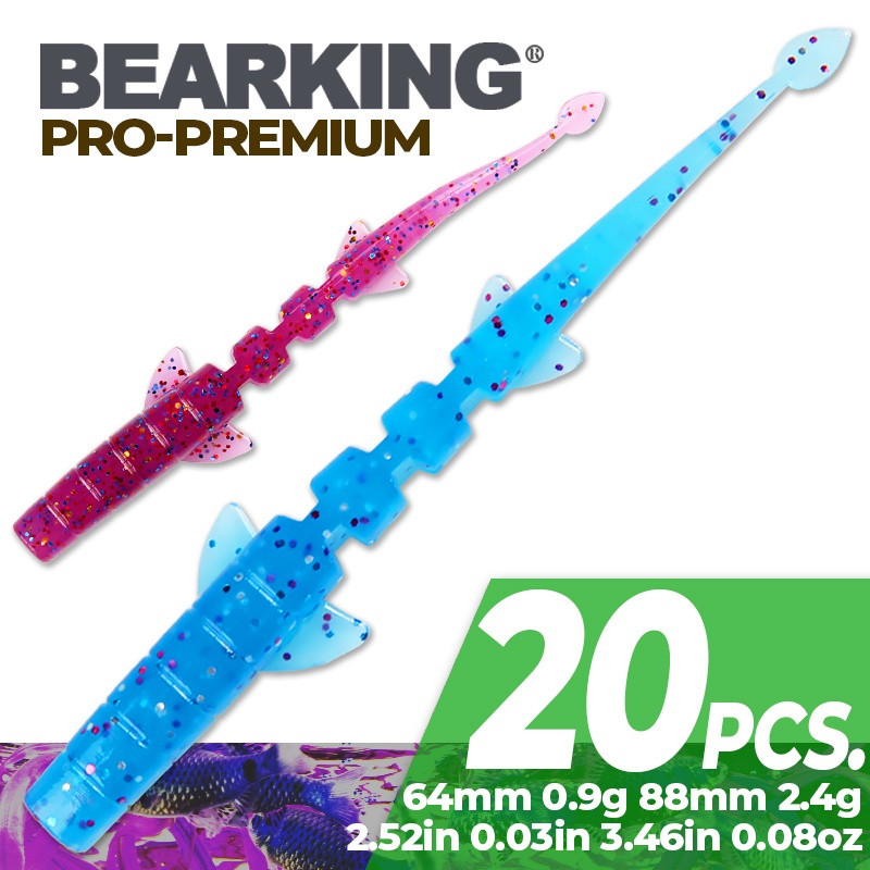 BEARKING UNAGI Slug เหยื่อตกปลา 64 มม. 88 มม. เหยื่อประดิษฐ์ Wobblers เหยื่ออ่อน Shad ปลาคาร์พ ซิลิโคน Tackle