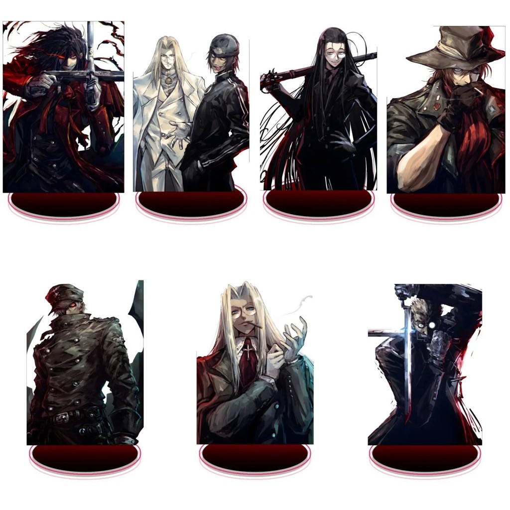 Standee อะนิเมะ Hellsing ตัวอักษรรุ่น Alucard Alexander micha โต๊ะเรียนตกแต่งสวยมากพัดลมมังงะของขวัญ