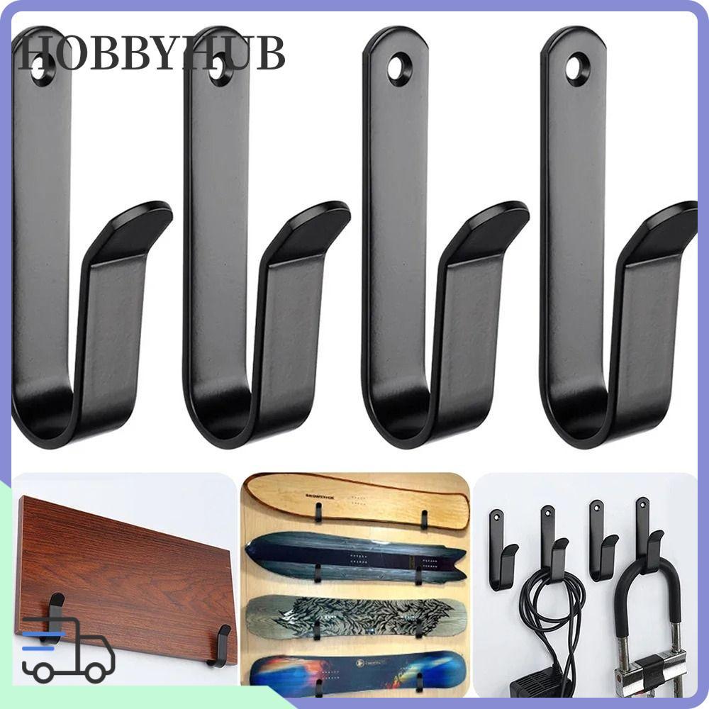 HOBBYHUB 1/2 ชิ้นสโนว์บอร์ดตะขอเก็บ, เหล็กแข็ง Wall Rack Stand แขวนผนัง, ทนทาน Wall Mount คลิปมัลติฟังก์ชั่บ้านโรงรถผู้ถือกระดานโต้คลื่น