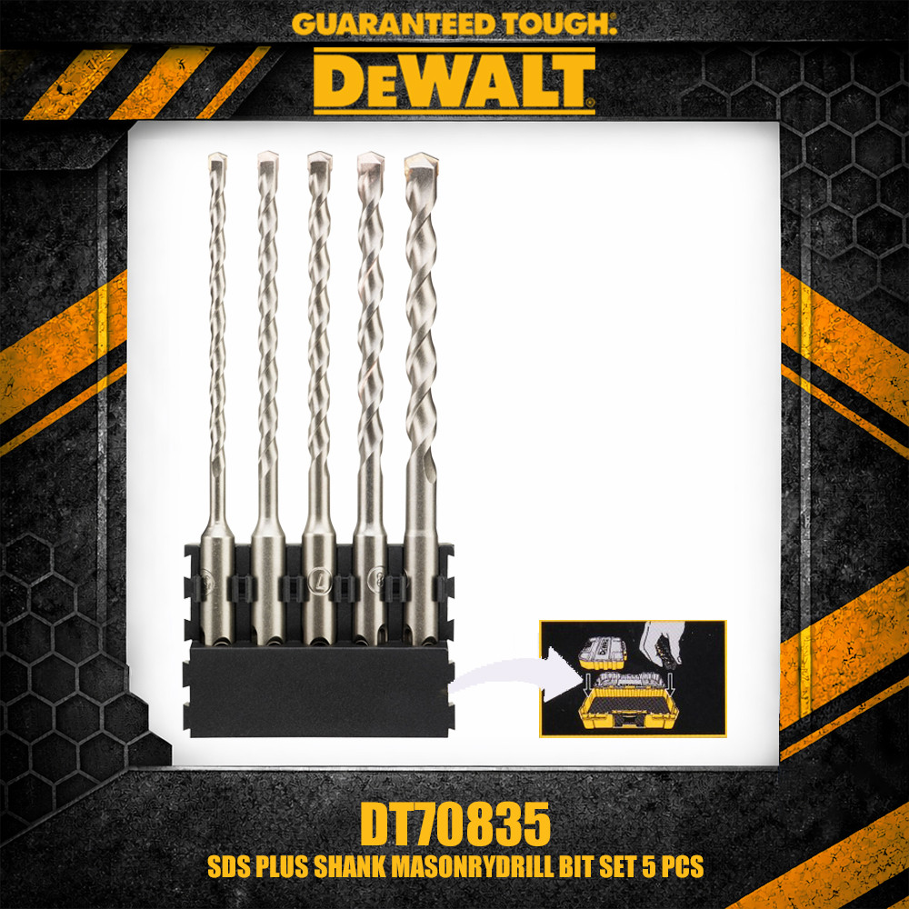 DEWALT DT70835 SDS Plus Shank Masonry ดอกสว่านชุด 5 ชิ้นอุปกรณ์เสริมเครื่องมือ