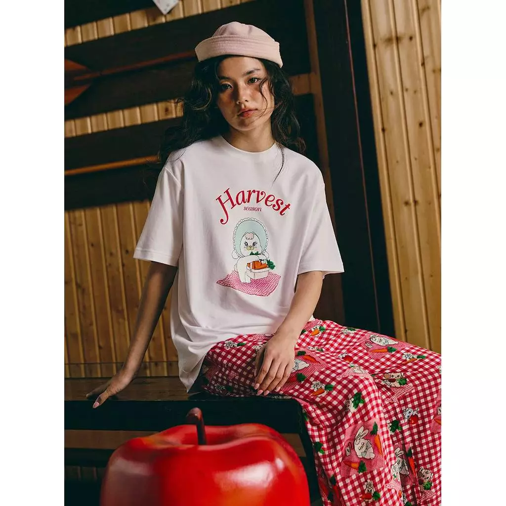 Sabina x Momorei เสื้อยืดแขนสั้นทรงโอเวอร์ไซซ์ รหัส SOL25035