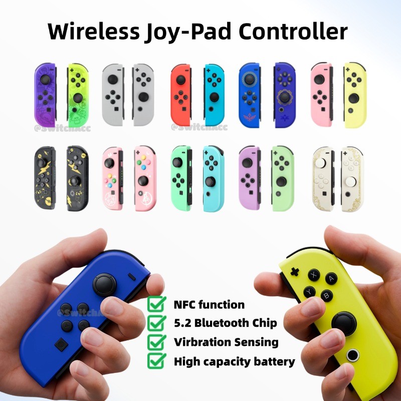 Premium Wireless JoyPad สําหรับสวิทช์ 2/1/OLED/LITE NFC JoyPad (L/R) Controller สําหรับแหวน Fit สวิทช์ราคาไม่แพงหลายสี ReadyStock