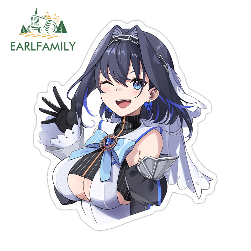 EARLFAMILY Hololive Ouro Kronii สติกเกอร์แล็ปท็อปกันชน Windows น่ารัก PVC Decal กันน้ําไวนิลรถ Wrap