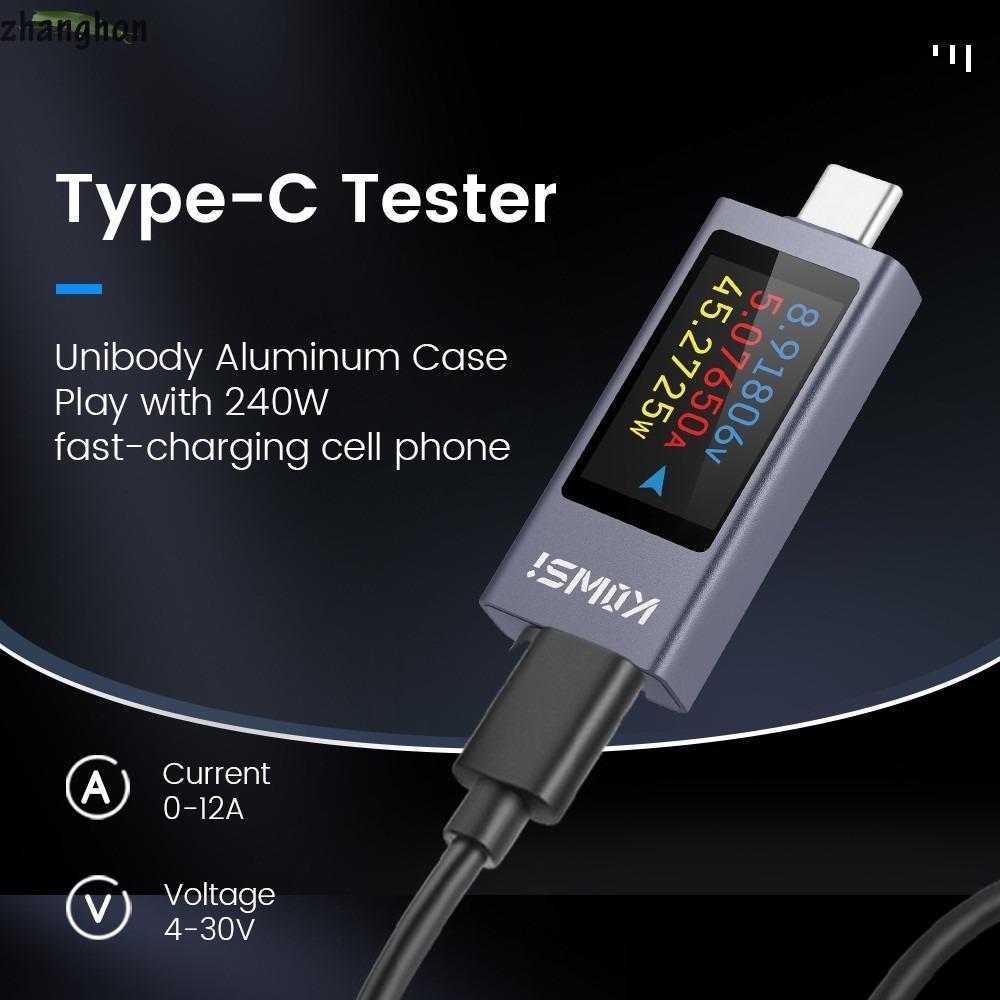 ZHANGHONG Current และแรงดันไฟฟ้า, KWS-2303C Type-C Power Meter Tester, PD DC 4-30V 0-12A ความจุแบตเต