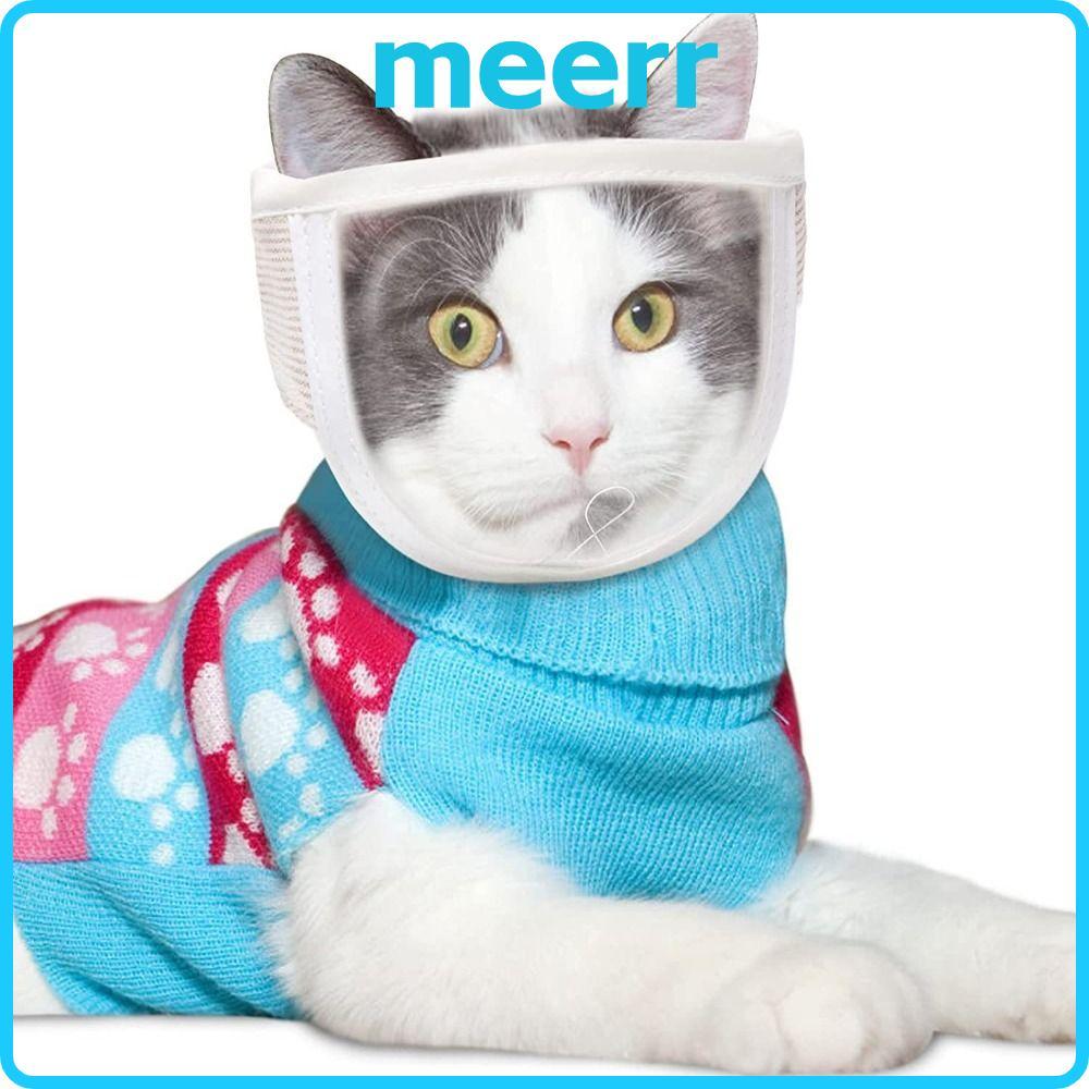 MEERR Cat Muzzle โปร่งใสปรับ Anti Bite Mouth Guard