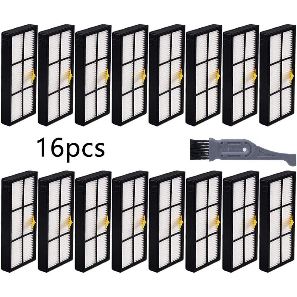 I clean 16pcs เปลี่ยน iRobot Roomba ตัวกรอง Hepa, ชิ้นส่วน Fit สําหรับ Roomba 980 960 880 860 870 89