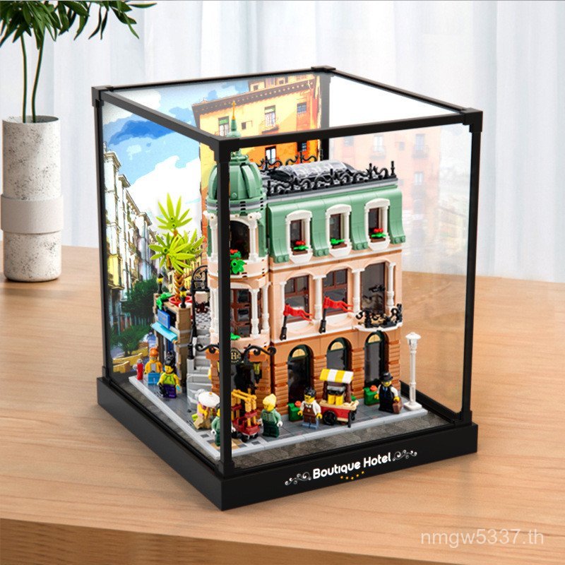 เหมาะสําหรับกล่องของเล่นสูงเพลงรุ่น10297โลหะผสมโรงแรมบูติกประกอบอะคริลิอาคารบล็อกกรอบมุมแสดง ติร์