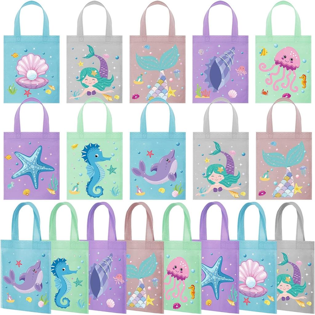 Ferraycle 24 ชิ้น Mermaid Party Favors กระเป๋า, Under The Sea Goodie กระเป๋าสําหรับสาววันเกิด, Ocean