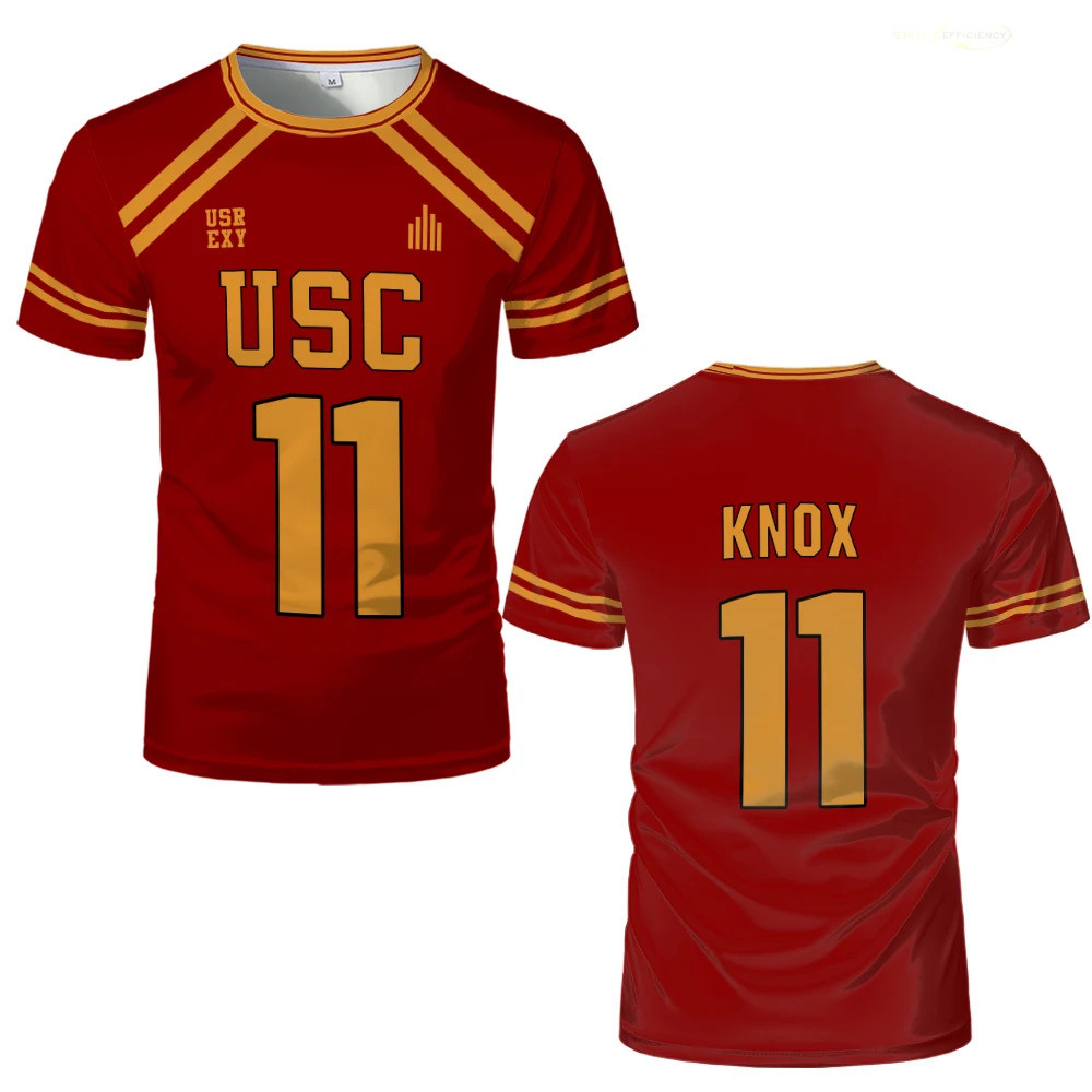 ชุดคอสเพลย์ Foxhole Court Lacrosse Hockey Jersey USC Trojans พร้อมเสื้อยืดกีฬาผู้ชายแบบระบายอากาศได้
