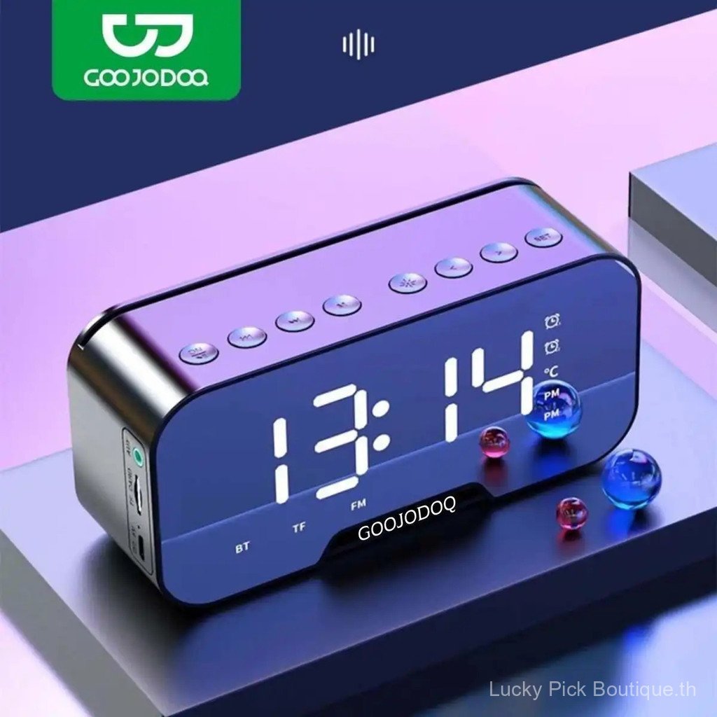 แบบพกพา Jam ลําโพงบลูทูธ Dan วิทยุ FM ไร้สายเบสมินิสเตอริโอต้นฉบับ - จอแสดงผล LED นาฬิกาปลุกบลูทูธ X