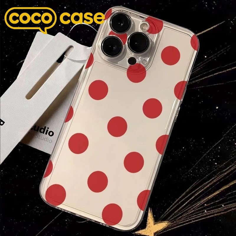 เคสไอโฟน เคส iPhone 17 Pro Max/16 Plus/15 Pro 14 13 12 11 X 8 7 Plusมันสว่าง – ลายจุดใหญ่แฟชัน ทนทานยืดหยุ่น