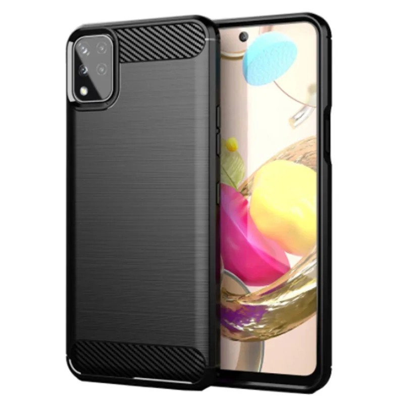 เคสคาร์บอนไฟเบอร์กันกระแทกสําหรับ LG K42 Soft Phone Cover สําหรับ lgk42 Brushed Texture Cases