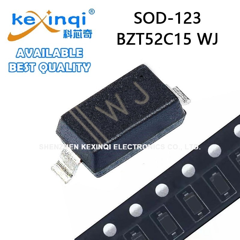 (100-500 ชิ้น) BZT52C15 WJ SOD-123 ทรานซิสเตอร์ SMD แรงดันไฟฟ้าเสถียรไดโอด