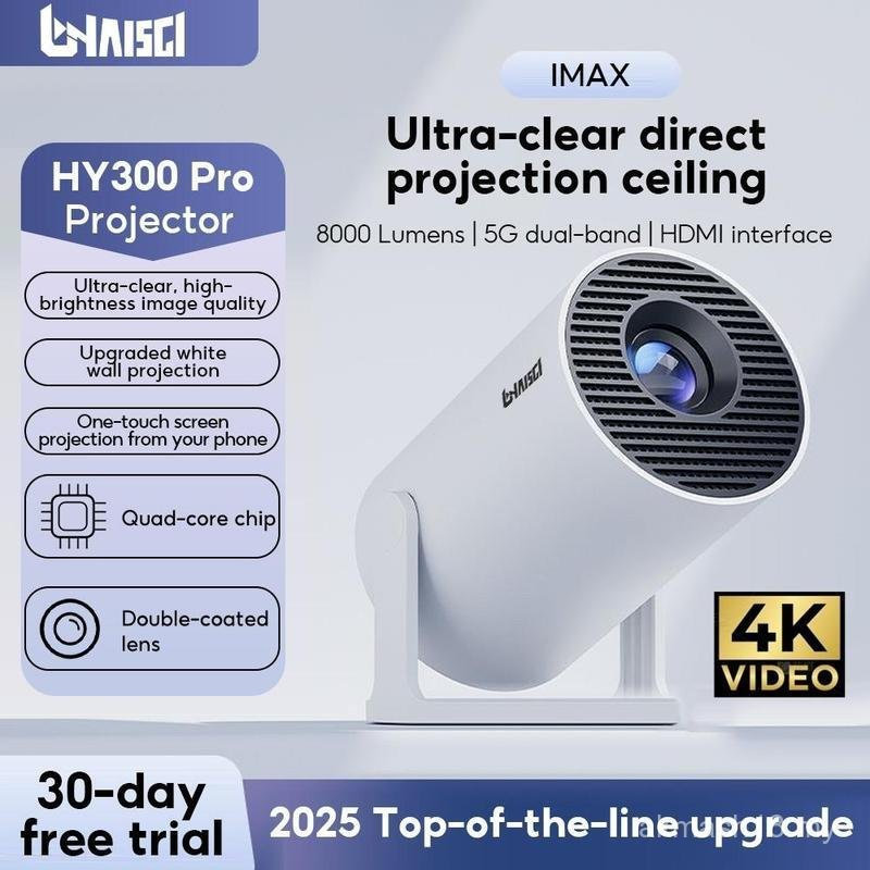 A]] HY300 /HY300PRO HY300/4K HD Lonaisci สมาร์ทโปรเจคเตอร์โฮมเธียเตอร์แบบพกพา Projektor หน้าจอโปรเจค