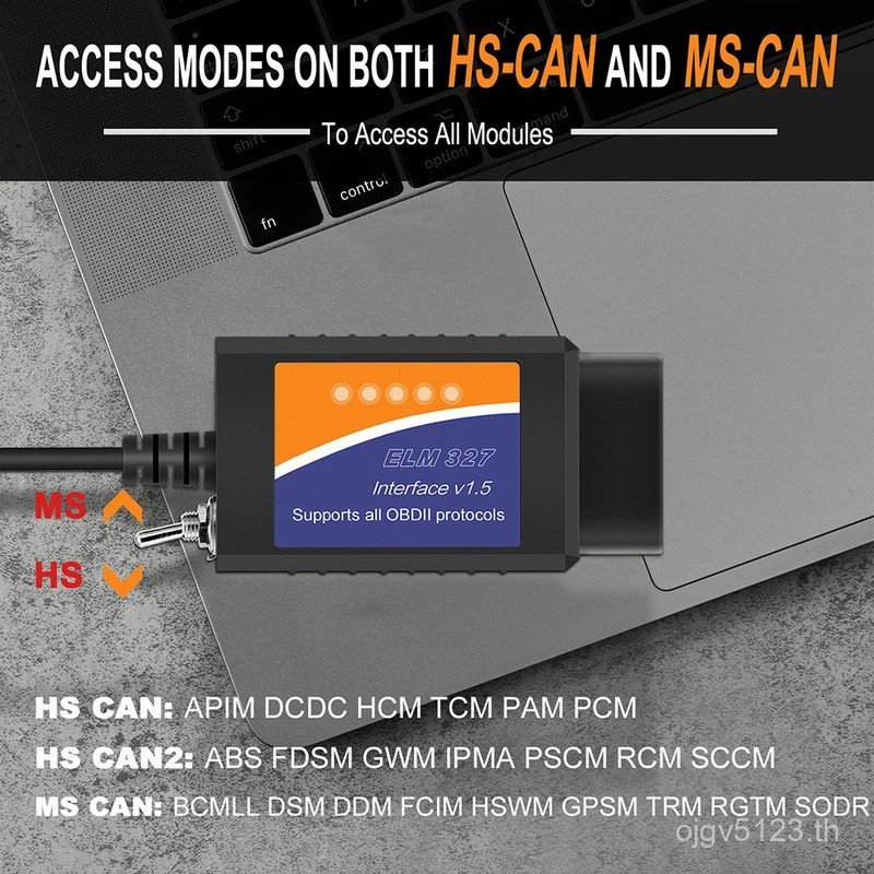 ELM327 USB FTDI พร้อมสวิตช์รหัสเครื่องสแกนเนอร์ FORscan ELMconfig HS CAN และ MS CAN super elm327 obd