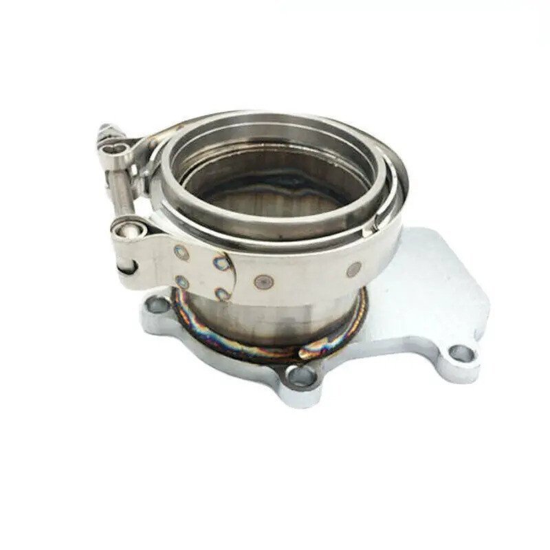 หน้าแปลนท่อเทอร์โบถึง 3 "V-band Adaptor M8 Thru Holes สําหรับ Cummins Holset WH1C HX35 HX35W HX40 Tu