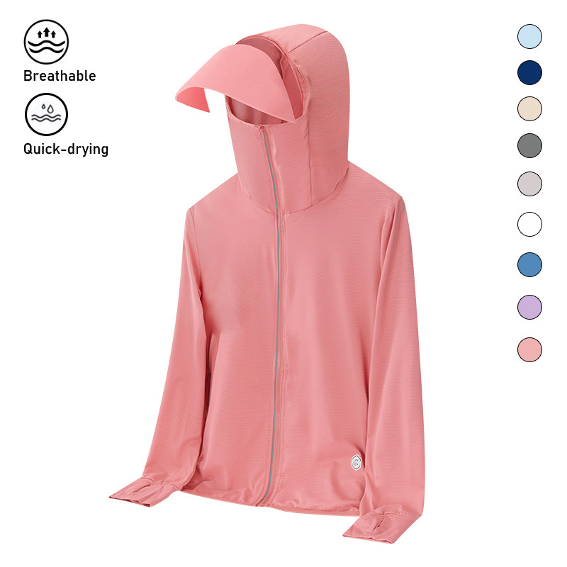 (หมวกแบบถอดได้) M-5XL UNIQL0 เสื้อกันยูวี UPF50+  เสื้อแจ็กเก็ตแขนยาว มีฮู้ด แต่งซิป ไร้รอยต่อ เหมาะกับใส่เล่นโยคะ ออกกําลังกาย สําหรับผู้หญิง