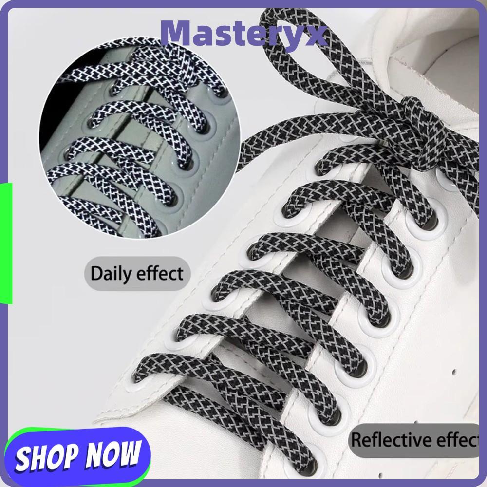 MASTERYX เชือกผูกรองเท้าสะท้อนแสง สีสันสดใส สำหรับรองเท้าผ้าใบ โพลีเอสเตอร์คุณภาพสูง ทนทาน 100 ซม./140 ซม.