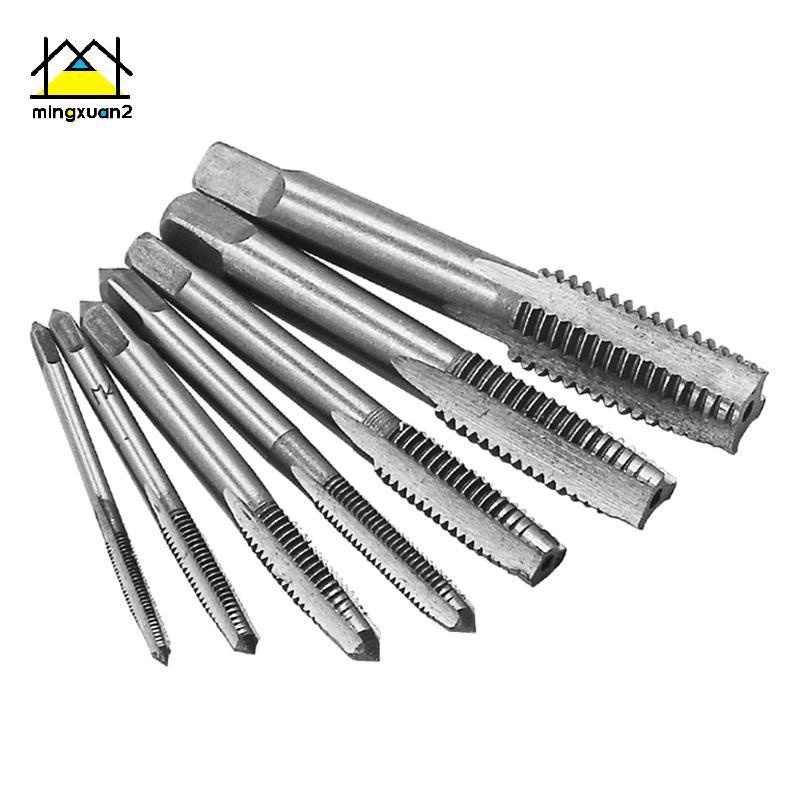 Mingxuan2 7pcs ชาย Thread Tap ชุดโลหะเมตรเจาะ Bit M3 M4 M5 M6 M8 M10 M12 เมตริก Impact Thread Plug T