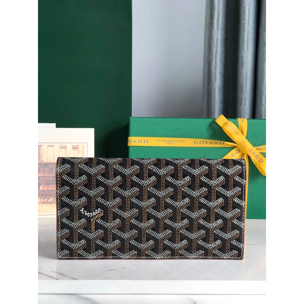 Goyard goyard RICHELIEU กระเป๋าสตางค์สูทยาวสองพับ อัพเกรด Snap Closed Fixing Safer ช่องใส่การ์ดใน เป