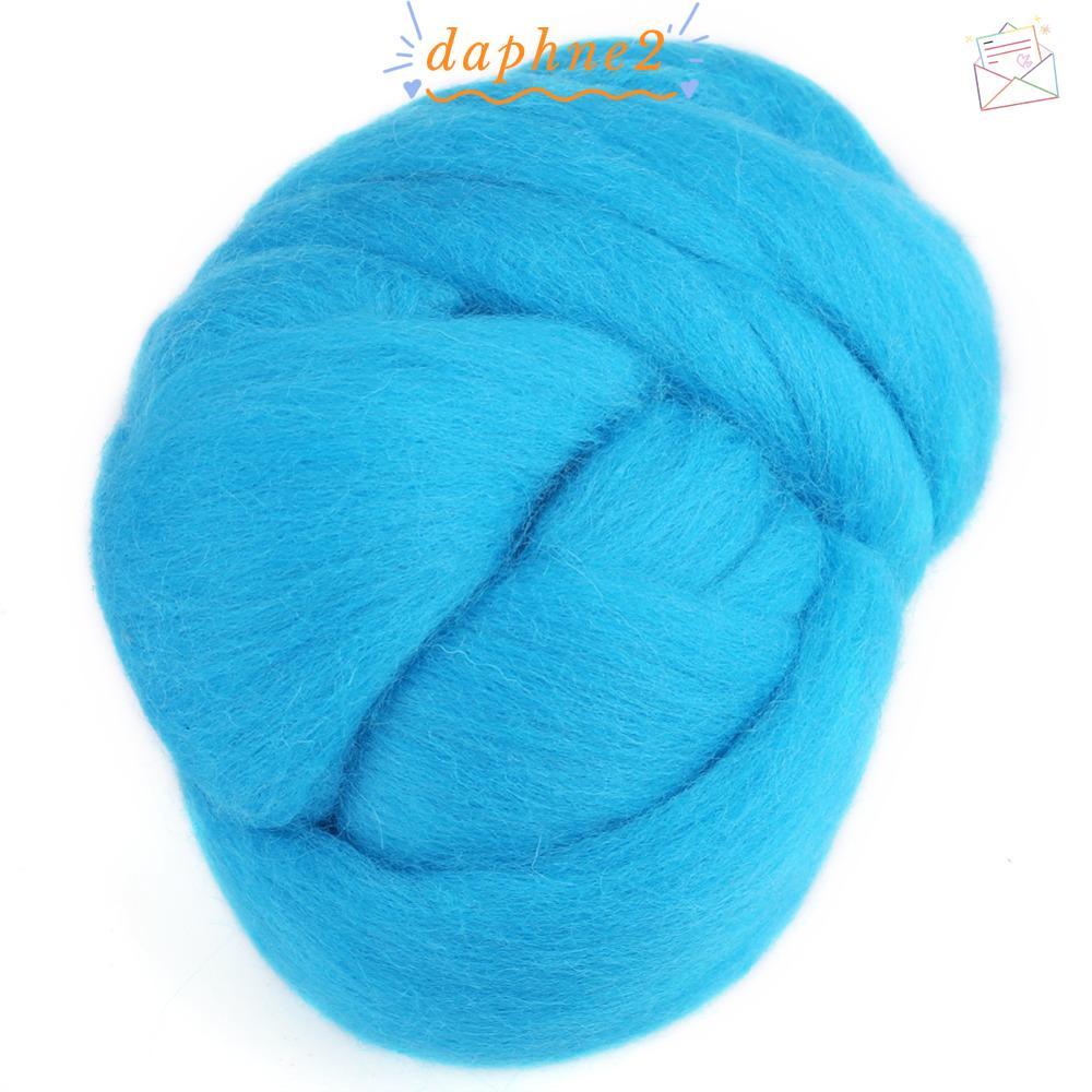 DAPHNES Wool Roving, 55g Blue Colored Needle Felting Wool, Felting Soft Texture Felting Wool Needle