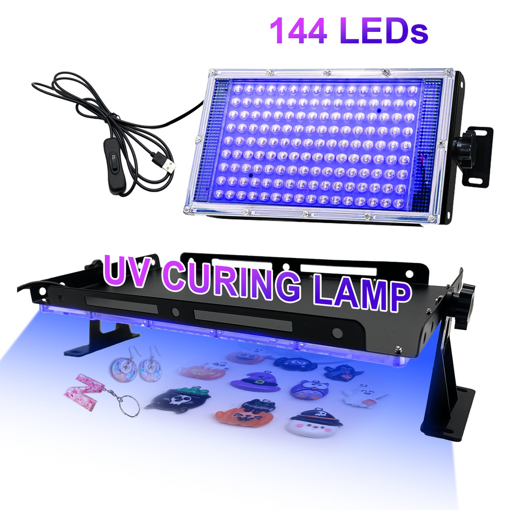 144 Leds USB แสงสีม่วง 395nm UV Curing โคมไฟการตรวจจับเรืองแสงกาว Shadowless Curing โคมไฟสีเขียวน้ํามันเรซิ่น Curing
