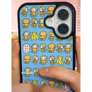 สไตล์เกาหลี ins Bloggerสไตล์เดียวกันน่ารักกล้วยลิงน้อยเหมาะสําหรับIphone17pro/17promaxป้องกันกรณีApple 16เคสโทรศัพท์16Promaxป้องกันกรณี15กันกระแทก13/14กรณี11/12/12promax/17air/15plus