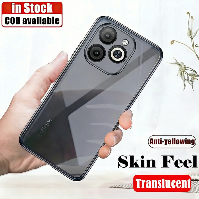 สําหรับ Tecno Spark 20 KJ5 KJ5n Silky Smooth Soft Smoky สีดําโปร่งแสงซิลิโคนสีเหลือง-Resistant Clear