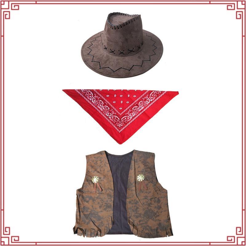 WRC Classic ชุดคอสเพลย์คาวบอย มาพร้อมหมวก เสื้อกั๊ก และผ้าพันคอ สวมใส่สบายสำหรับผู้ชายและผู้หญิง เหม