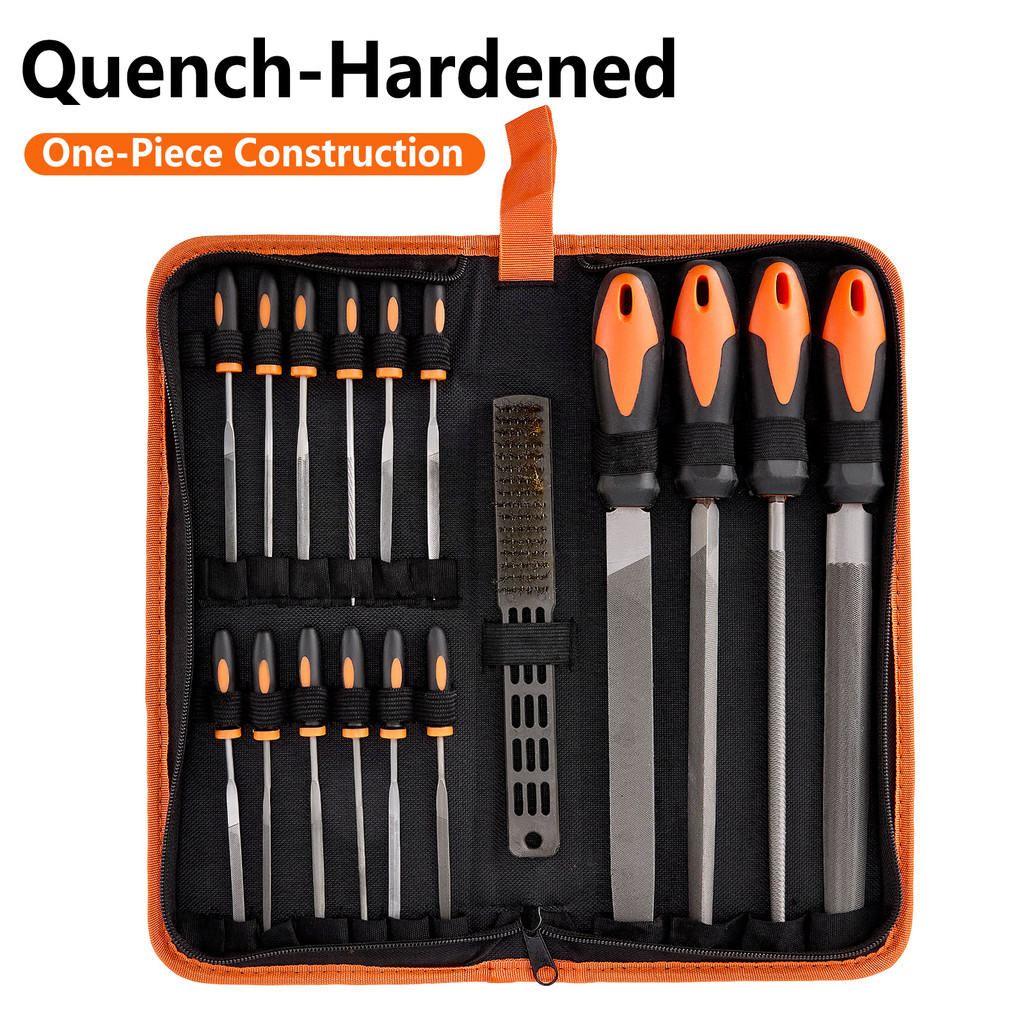 COD17Pcs Metal File Set Used To Shape Metal W-ood And Tools  Needle File Set Includes A Needle File Rubber Handle