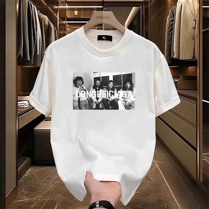 COD2026 เสื้อยืดแขนสั้นญี่ปุ่นผู้ชาย 2025 ฤดูร้อนสไตล์ใหม่คอกลมพิมพ์ด้านบน ins Street Wear เสื้อยืดค