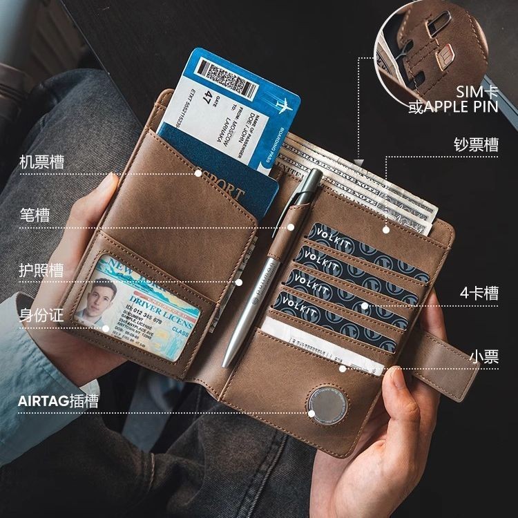 Vulkit กระเป๋าบัตรเดินทางป้องกันการขโมย RFID พกพาสะดวกสำหรับการท่องเที่ยวต่างประเทศ