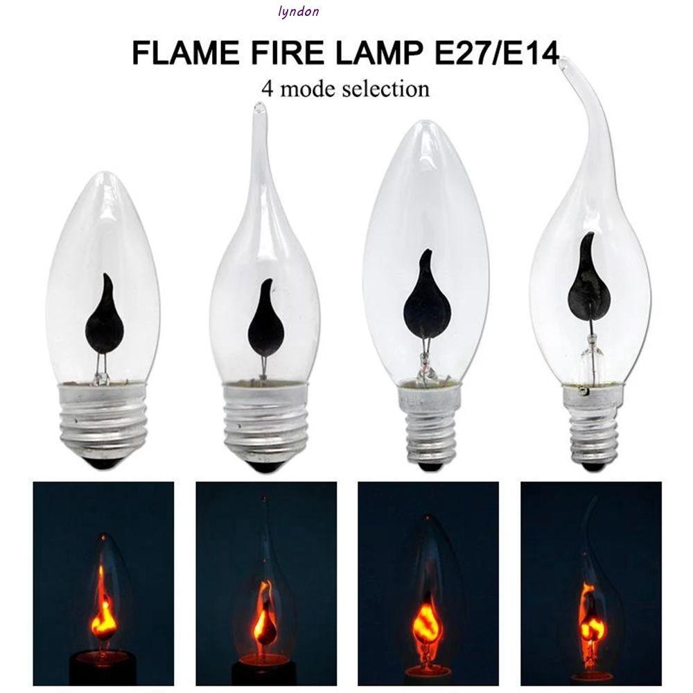 LYNDON หลอดไฟ LED Edison Flicker Retro ทังสเตนลวดสําหรับตกแต่งแสงเปลวไฟเทียน
