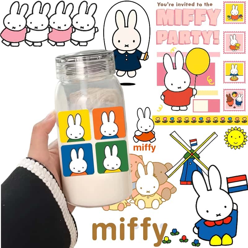 มิฟฟี่ ใหม่ ยูวี โอนคริสตัลสติกเกอร์โลโก้ถ้วยกล่องอาหารกลางวันเคสโทรศัพท์กระเป๋าตกแต่งฉีกฟิล์มสติกเกอร์ใส