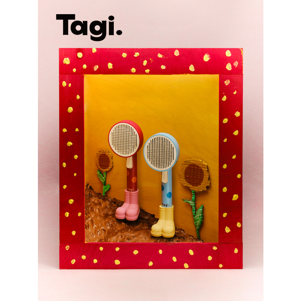 Tagi. Pet Comb Pet Grooming Brush Cat Dog Universal One-Click Hair Removal หวีสำหรับสัตว์เลี้ยง