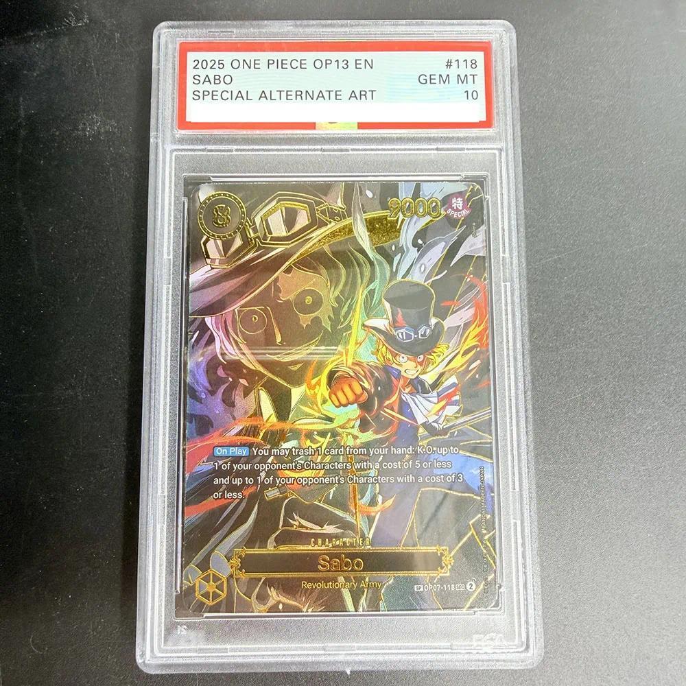 PSA 10 DIY ONE PIECE Rating Card 2025 ONE PIECE OP13 EN SABO OP07-118 คอลเลกชันการ์ดคัดลอก 10 จุด Rating การ์ดอะนิเมะเกมของเล่น