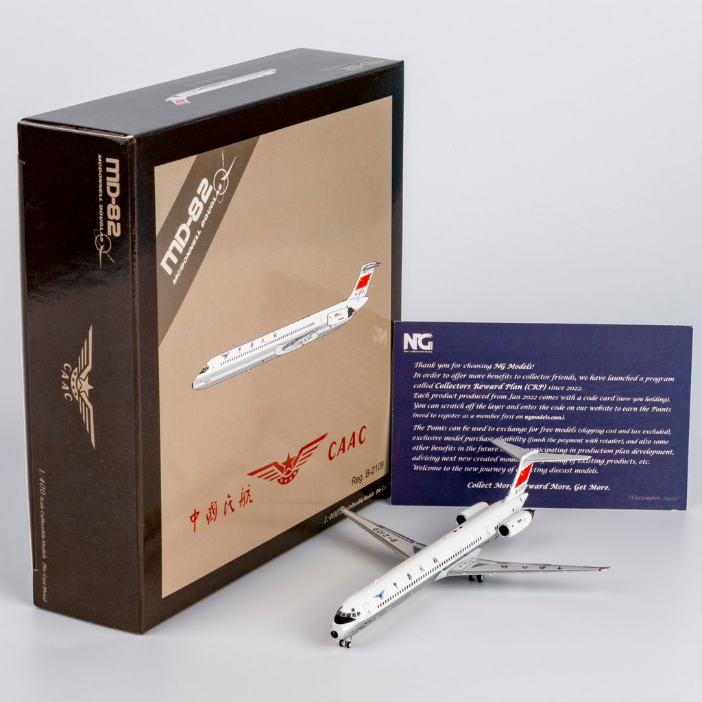 [เครื่องบินรุ่น 1/400] NG รุ่น 83018 China Civil Airlines MD-82 B-2109 สินค้าสําเร็จรูปเครื่องบินรุ่