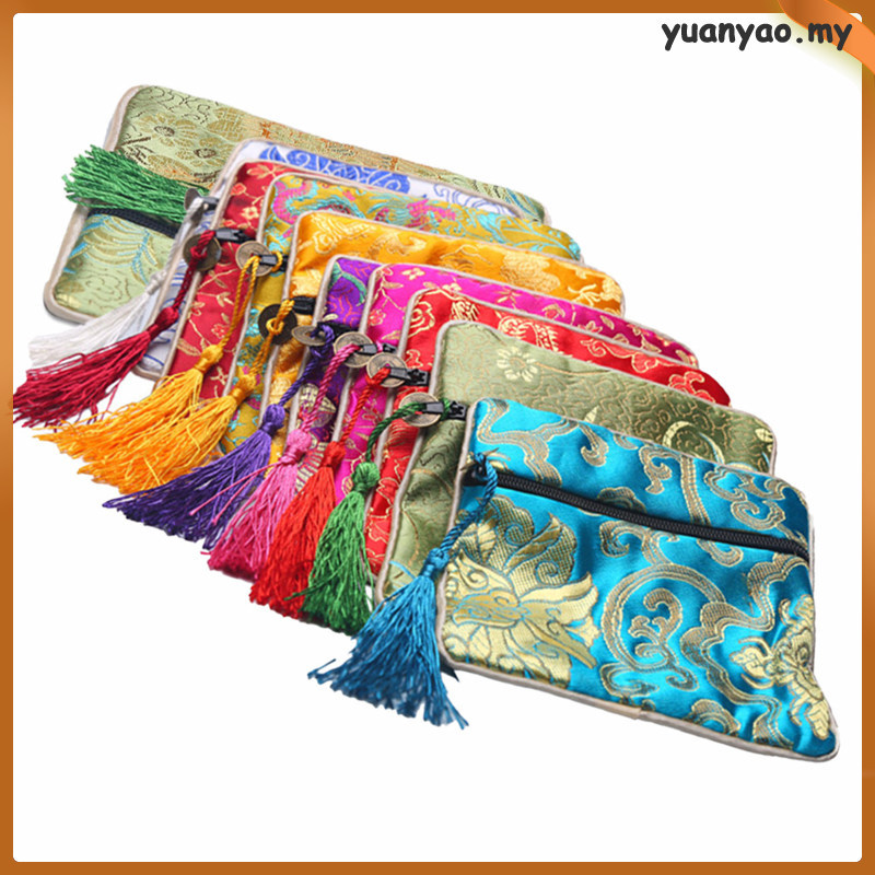 กระเป๋าเก็บของ Lady Accessory Jewlery Pouch Brocade Jewelry Portable yuanyao